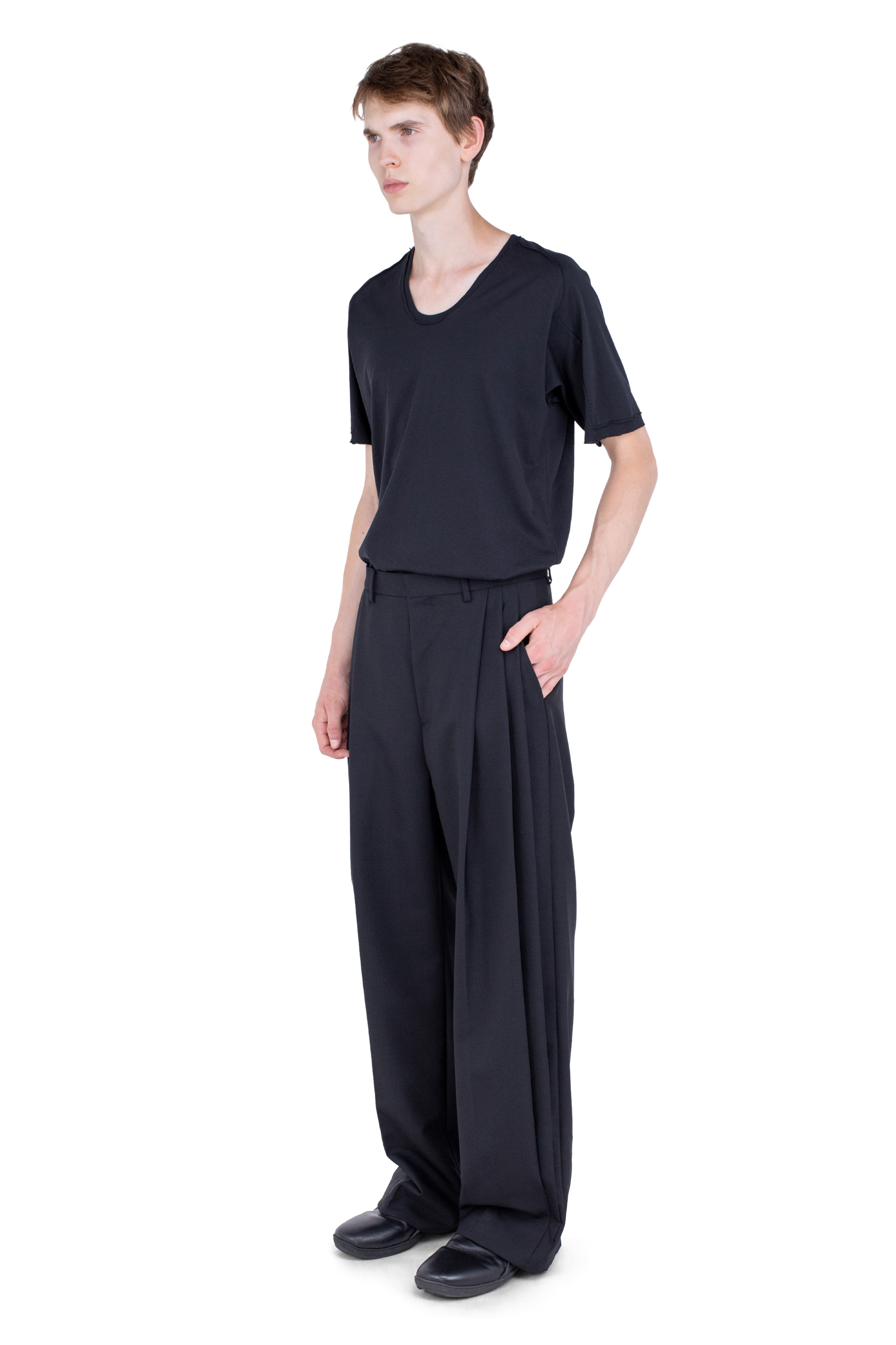 Kiko Kostadinov Tops ASTRO Short Sleeve Top top noir ajusté