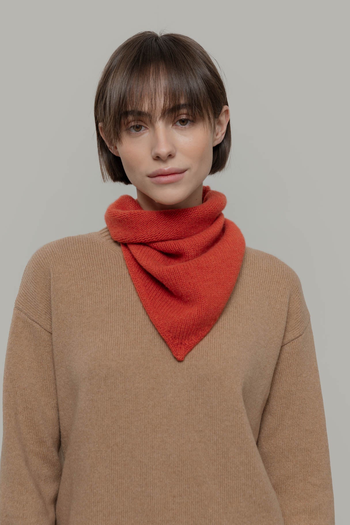 Sourire Multicolore Foulards et Echarpes Bandana Masha en cachemire recyclé vert