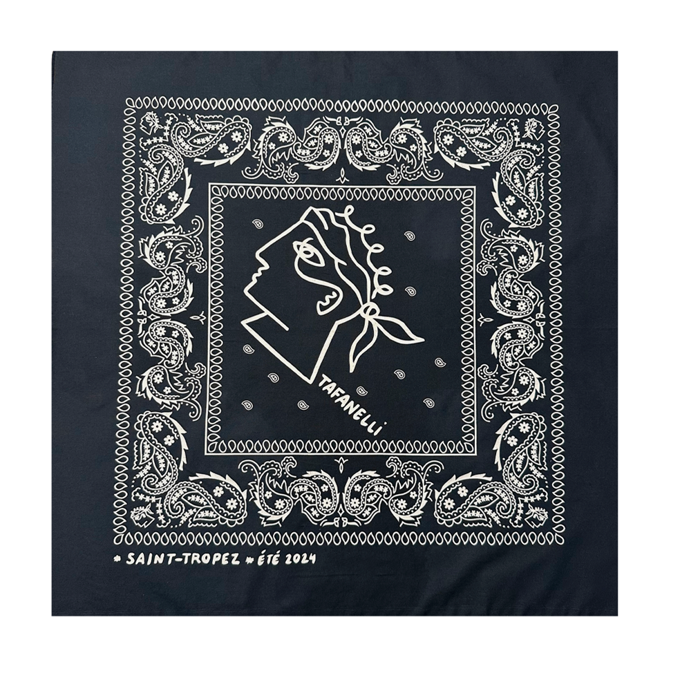 TAFANELLI Accessoires Le Bandana bandana bleu marine coton 53 cm
