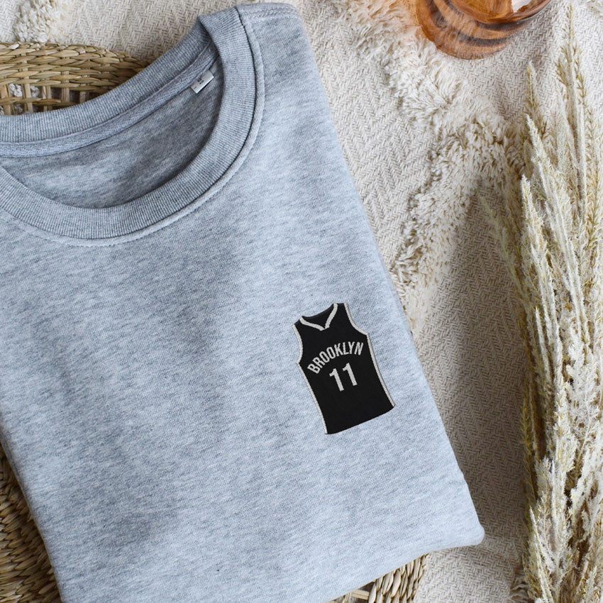 Juste Un T-shirt Sweats Brodés Brooklyn sweat brodé basket