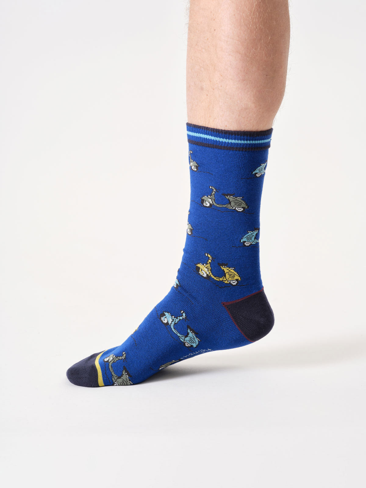 Sourire Multicolore Chaussettes homme scooters coton bio bleu 40/44
