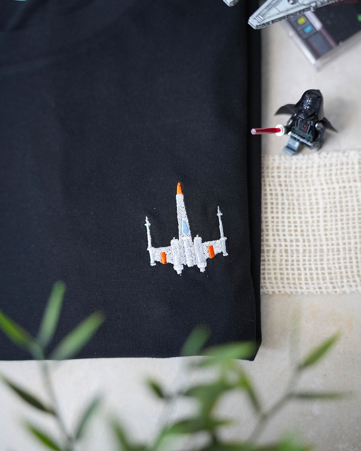 Juste Un T-shirt T-shirts Brodés X-Wing t-shirt brodé S blanc coton bio