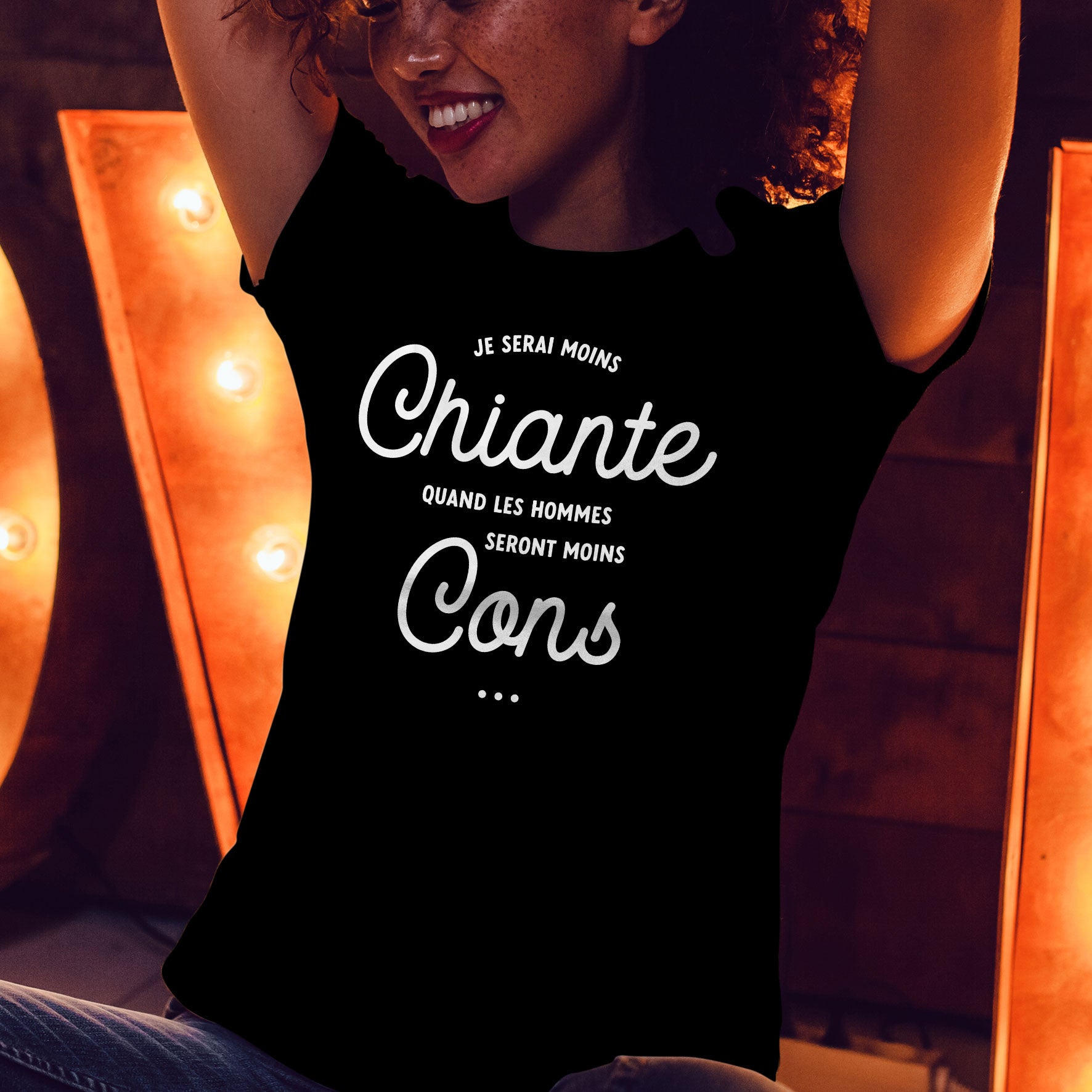 Juste Un T-shirt T-shirts Imprimés Je serai moins chiante t-shirt femme imprimé