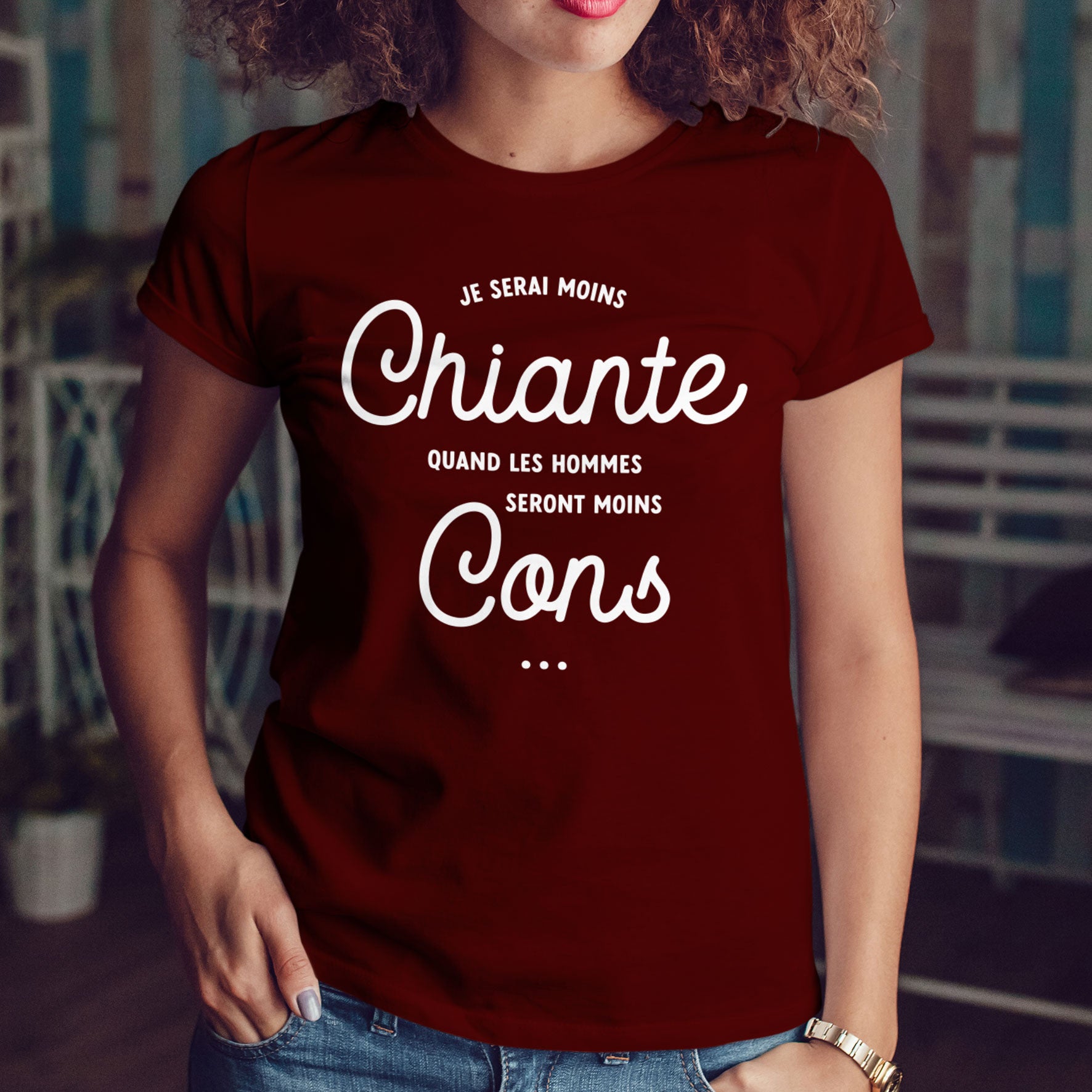 Juste Un T-shirt T-shirts Imprimés Je serai moins chiante t-shirt femme imprimé