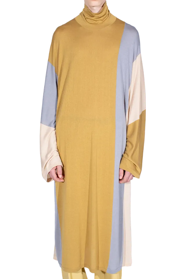 Kiko Kostadinov Knitwear SIGO Knit Tunic tunique Ochre en soie