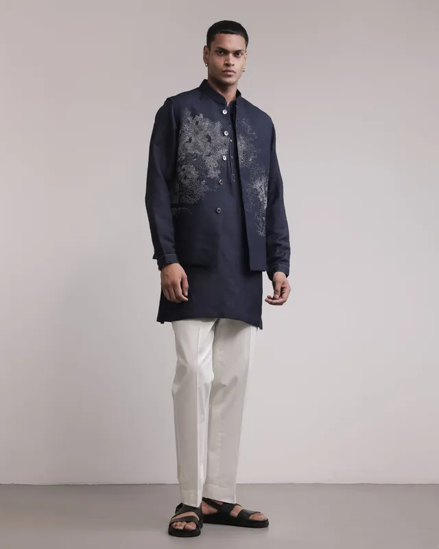 COUNTRYMADE Nehru Jackets Residual Bundi Set ensemble bundi kurta pantalon brodé