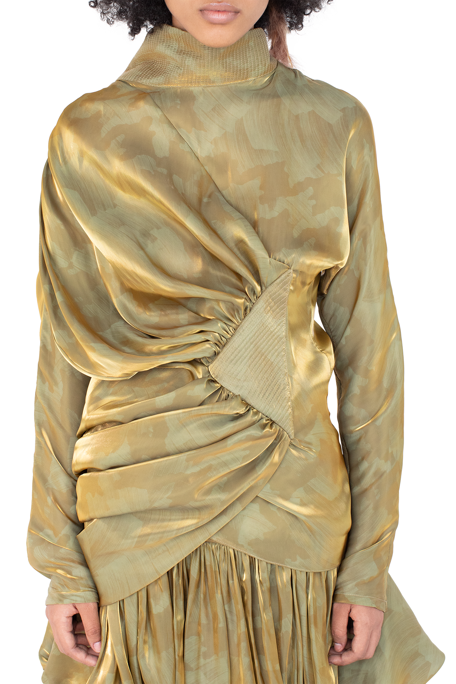 Kiko Kostadinov Tops JACANA Blouse blouse Gold Brush satin métallisé