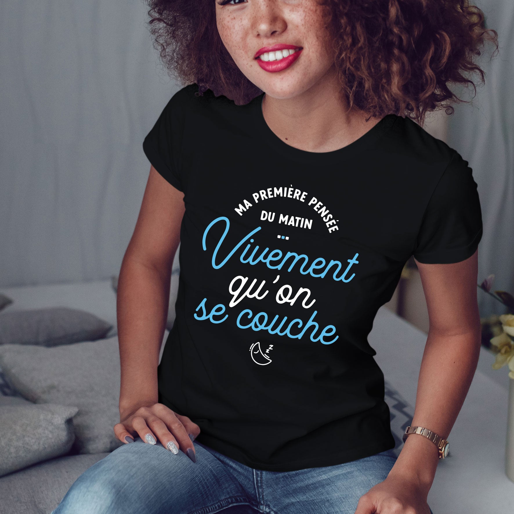 Juste Un T-shirt T-shirts Imprimés Ma première pensée du matin t-shirt imprimé femme