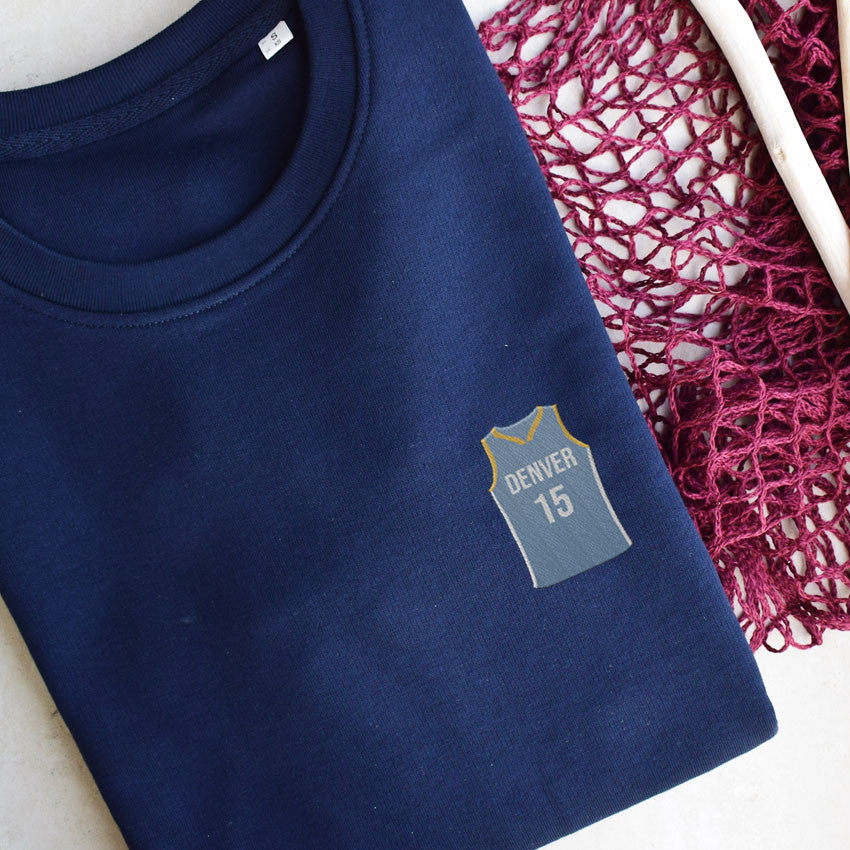 Juste Un T-shirt Sweats Brodés Denver sweat gris chiné basket