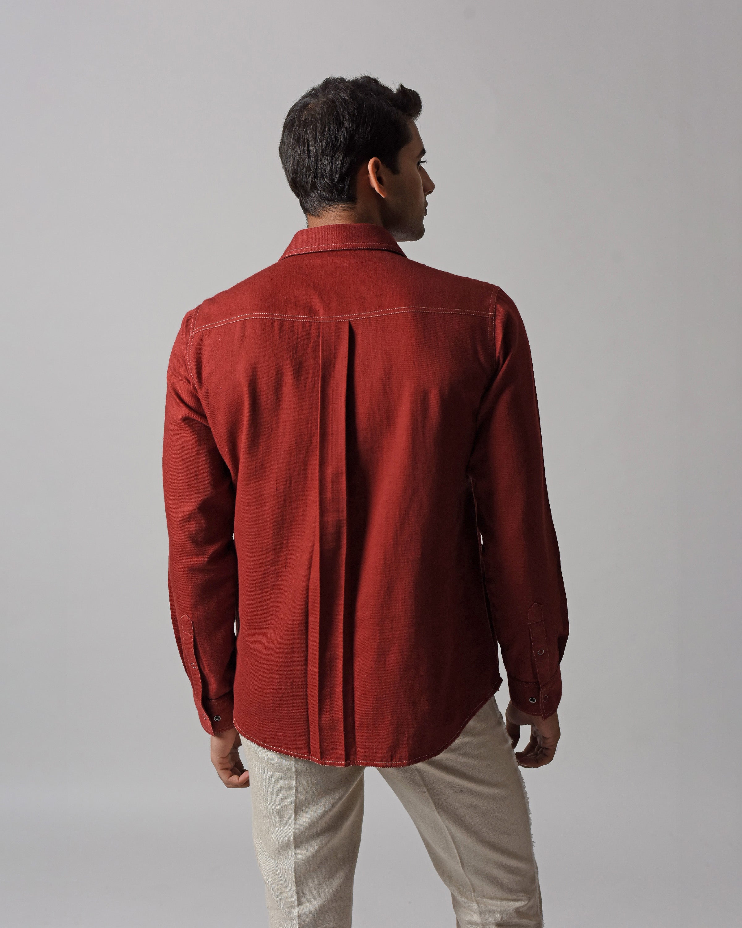 COUNTRYMADE Shirts FLAP POCKET HALF-ZIPPER SHIRT chemise coton demi-zip