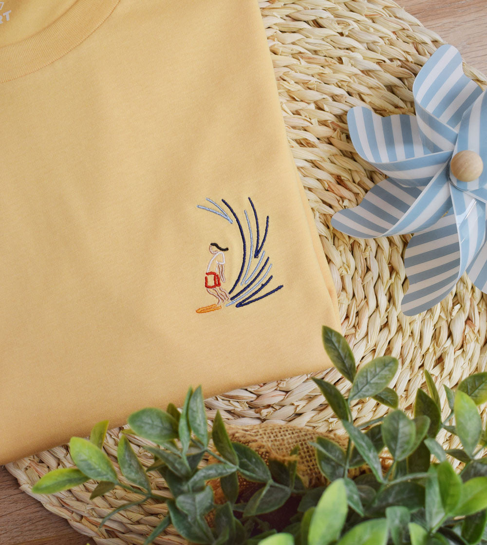 Juste Un T-shirt T-shirts Brodés Surfer t-shirt brodé coton biologique