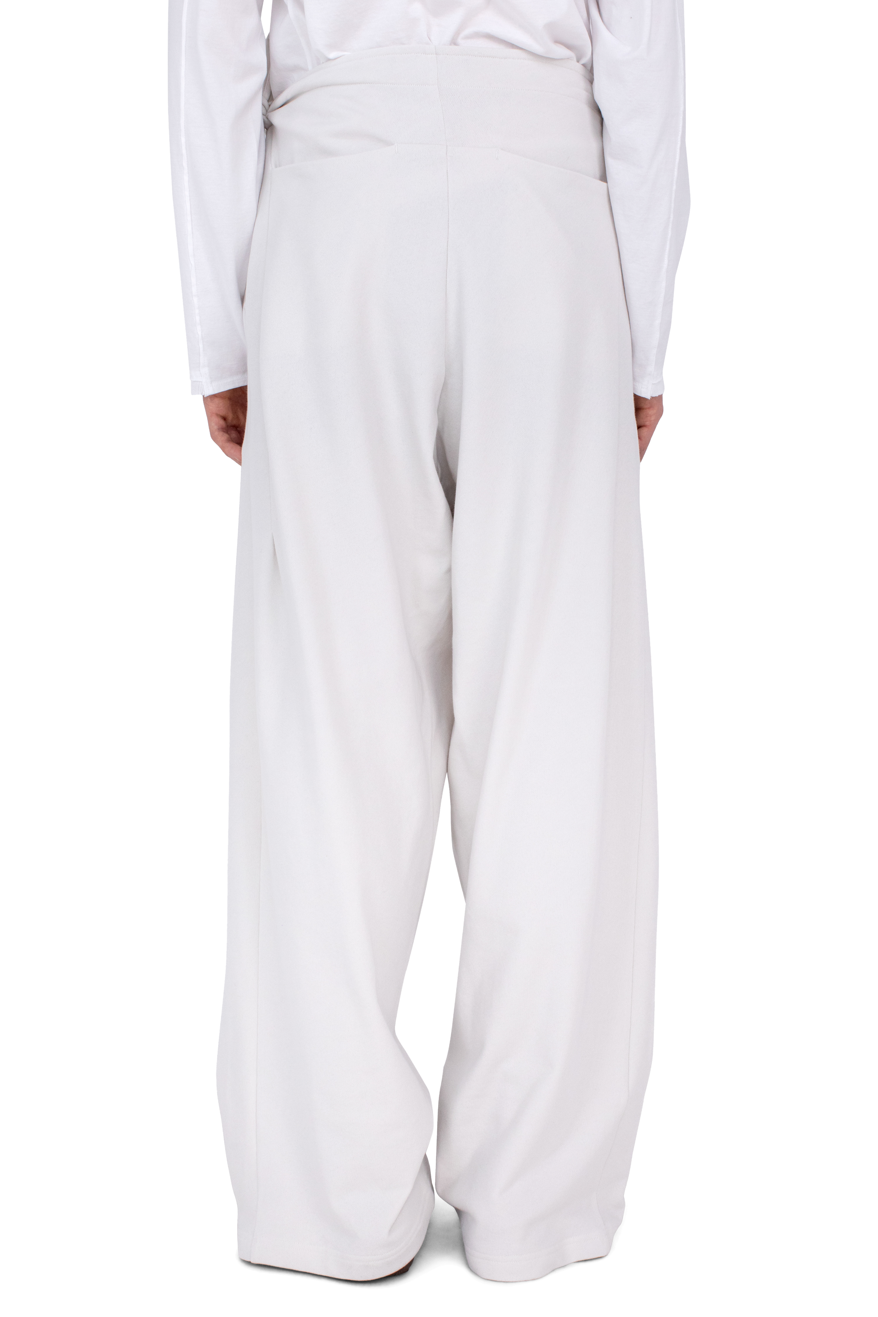Kiko Kostadinov Bottoms OSCAR Wide Trousers pantalon large Ecru jersey coton
