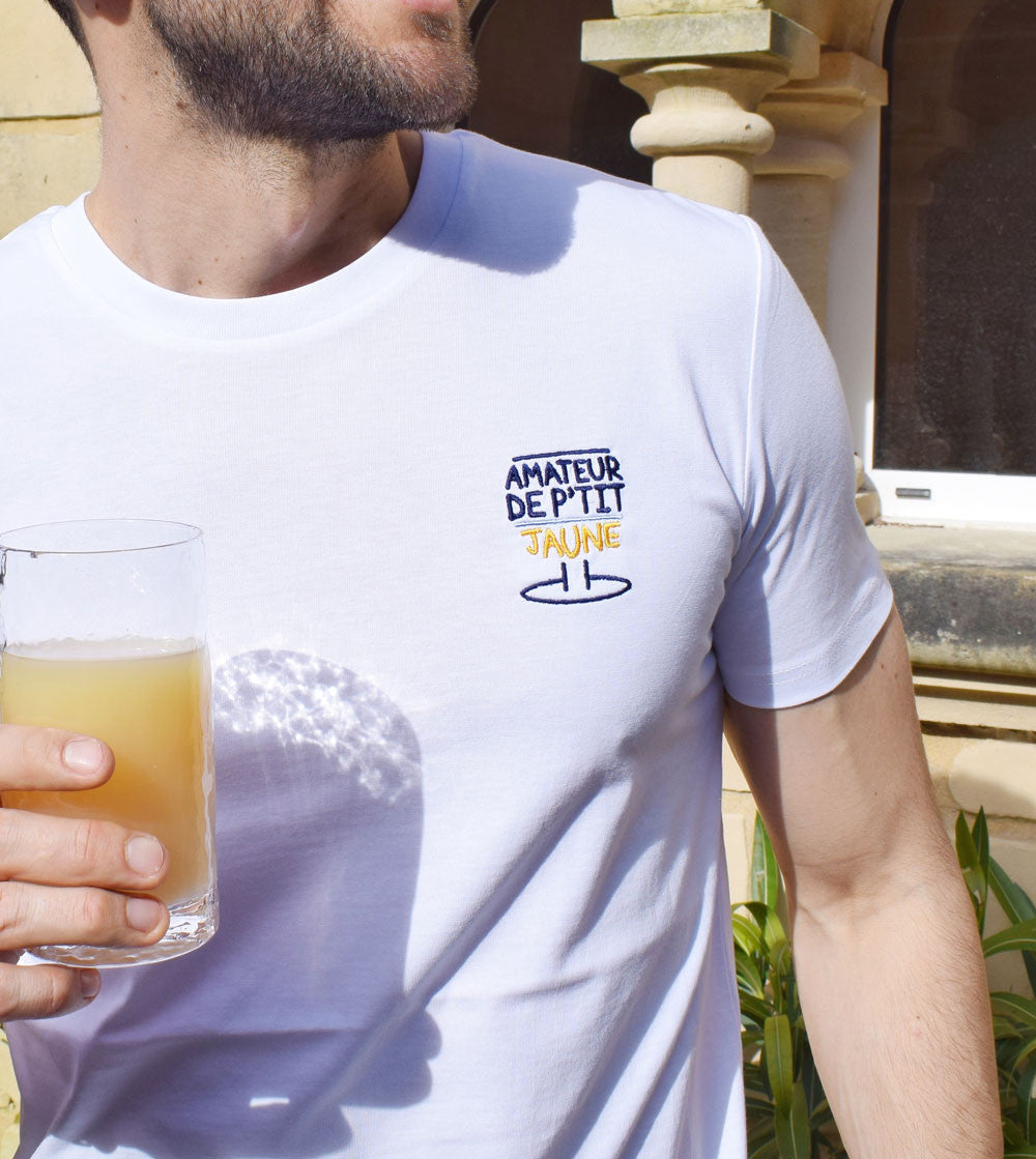 Juste Un T-shirt T-shirts Brodés Amateur de P'tit jaune t-shirt brodé coton bio