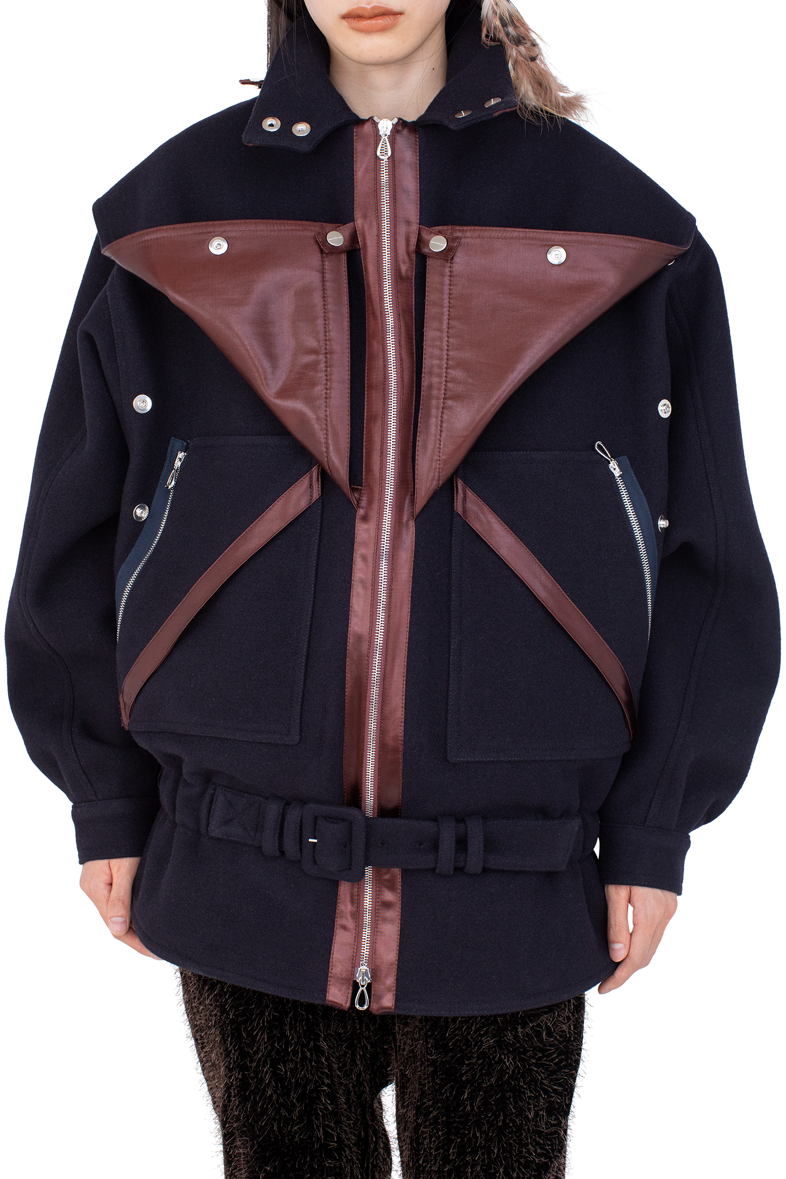 Kiko Kostadinov Outerwear HERON Belted Jacket veste Midnight Blue