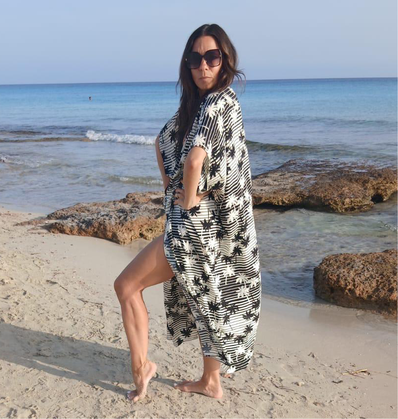 PANTRUCHE Kimonos PALMA kimono de plage noir taille unique en viscose