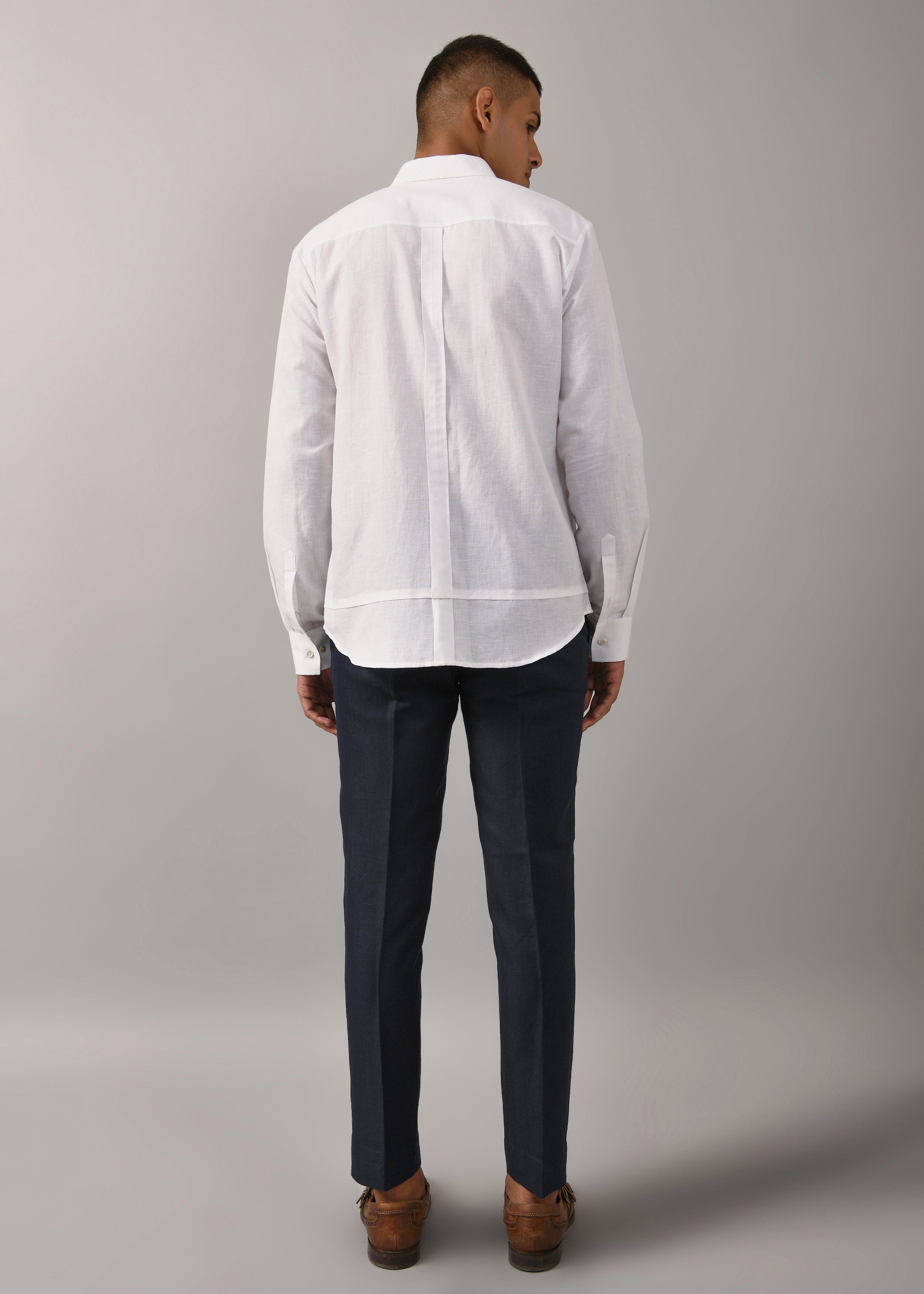 COUNTRYMADE Shirts Classic 4 pocket shirt chemise blanche coton lin 4 poches