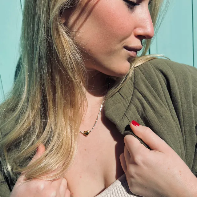 PANTRUCHE Colliers Collier JOLI CŒUR à perles argentées