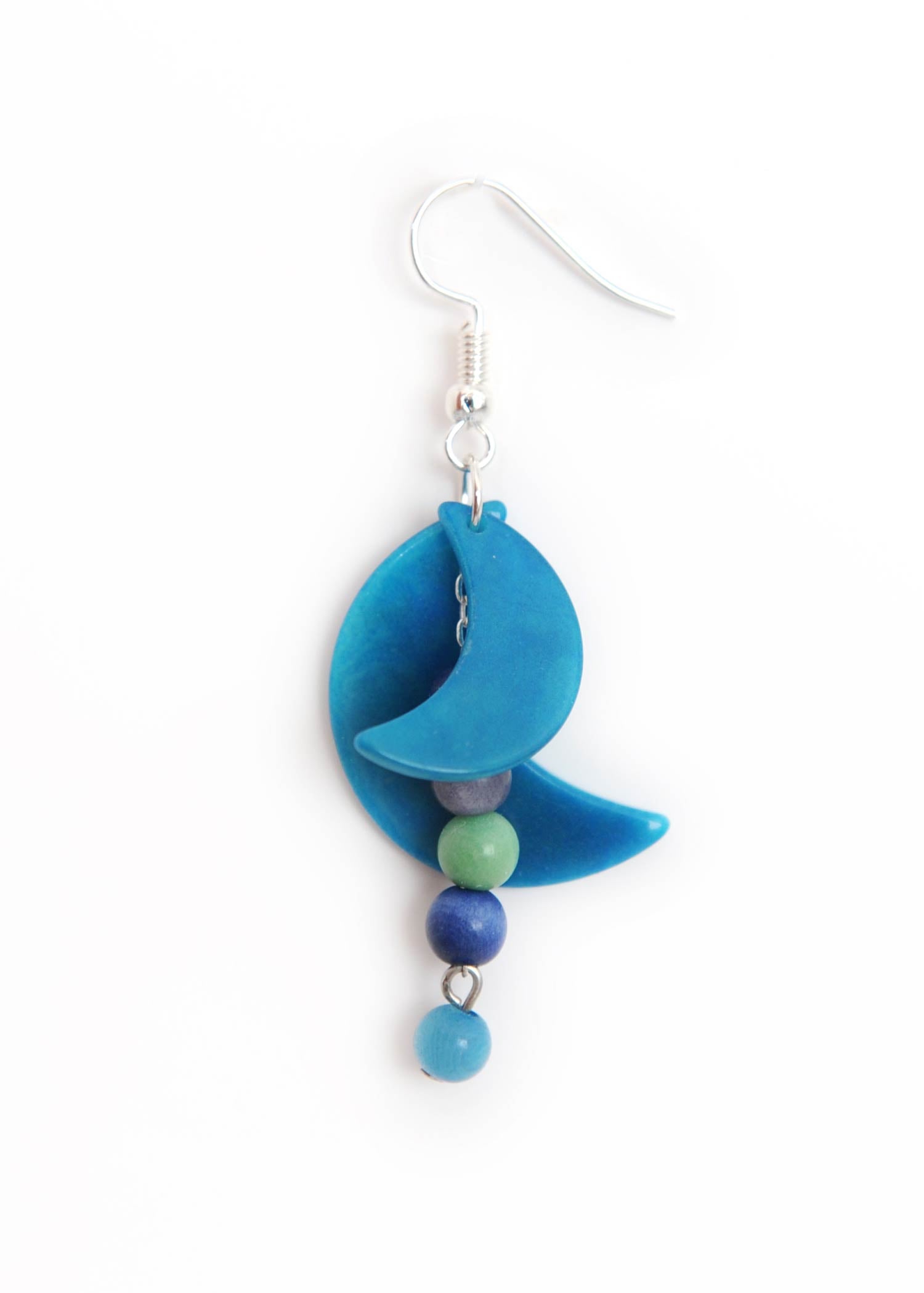 Boucles d'oreilles Cuenca boucles turquoise rouge en ivoire végétal