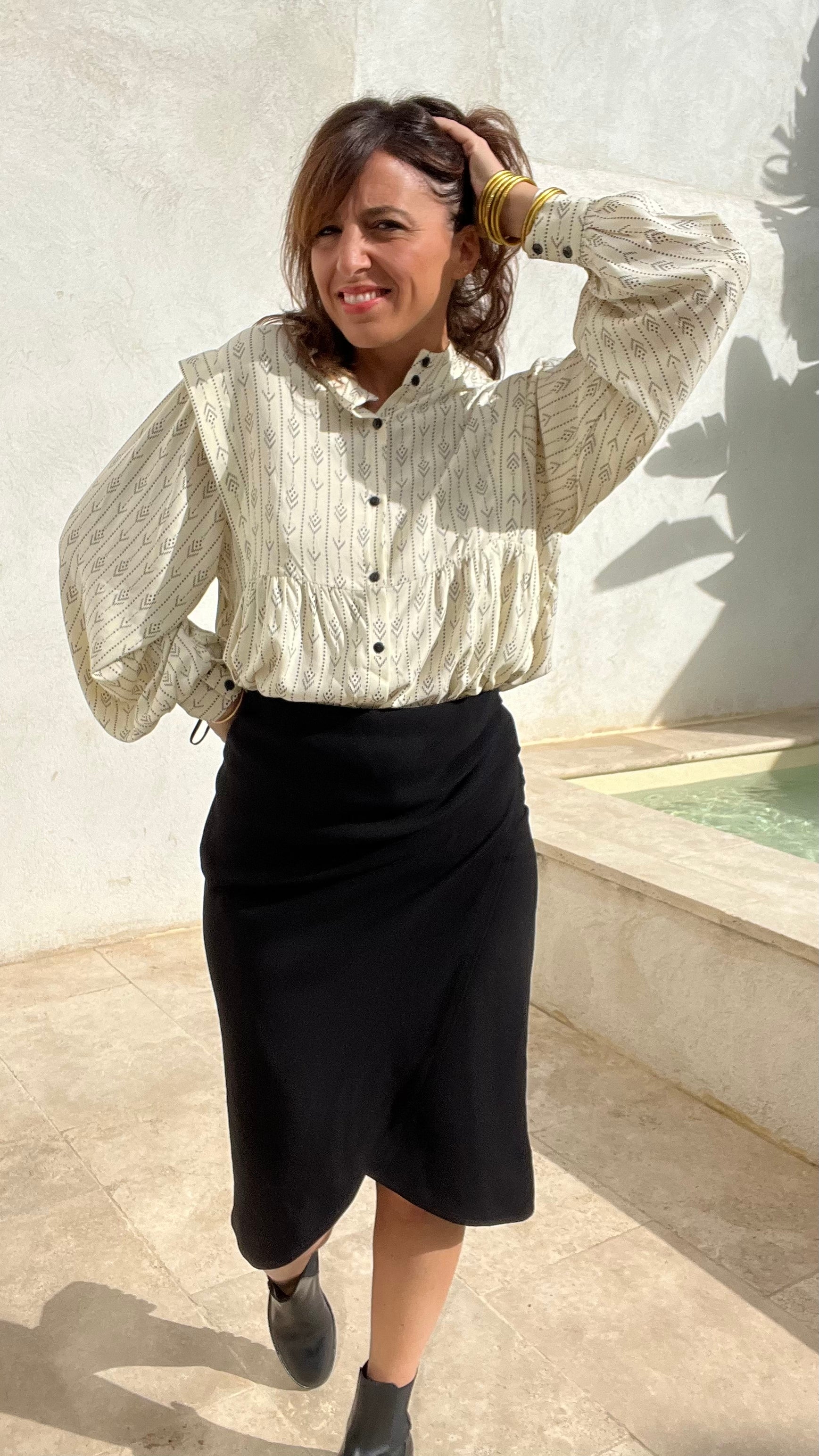 PANTRUCHE Chemises Blouse NINA Ethnique blouse crème viscose