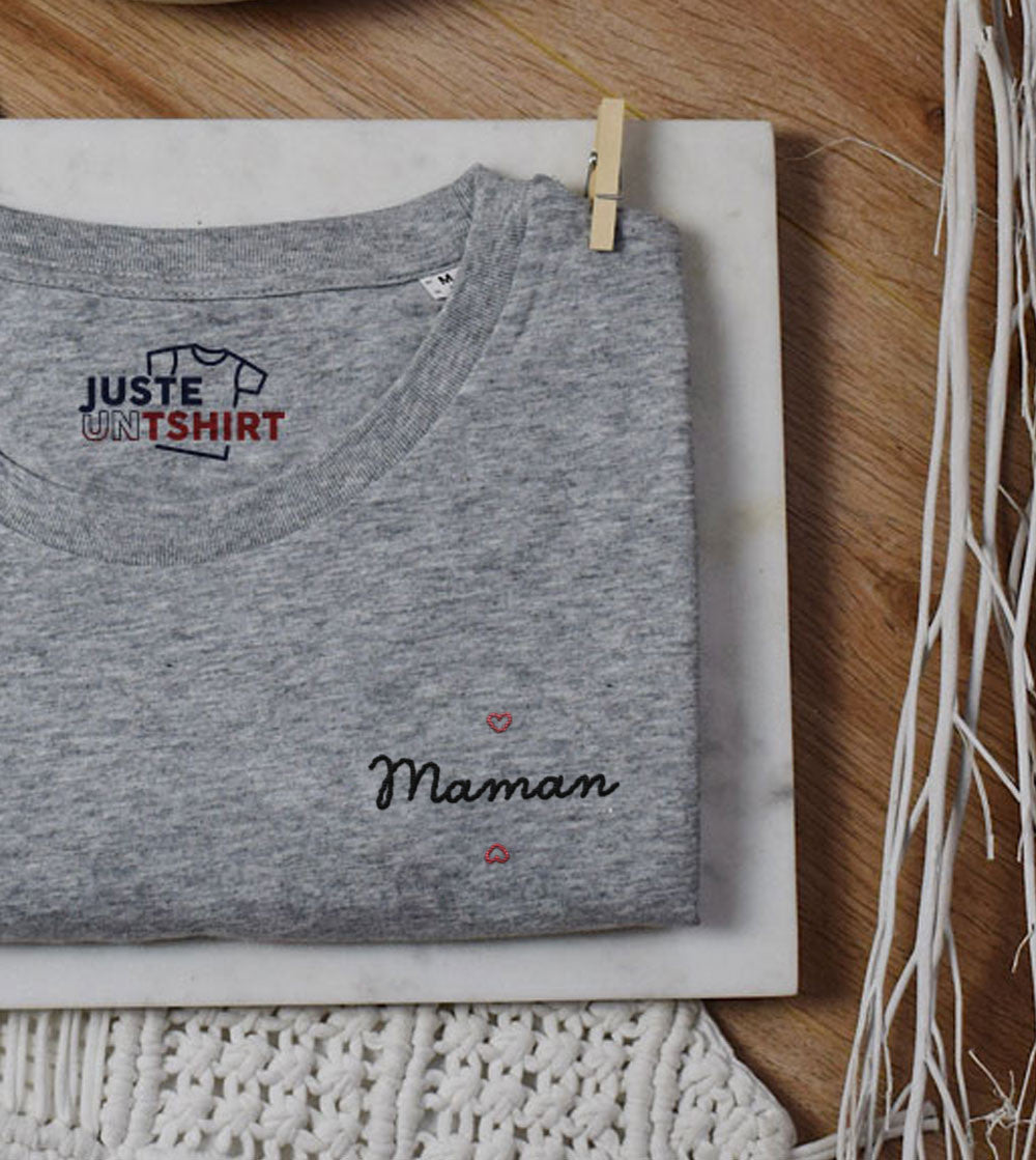 Juste Un T-shirt T-shirts Brodés Maman Coeur T-shirt