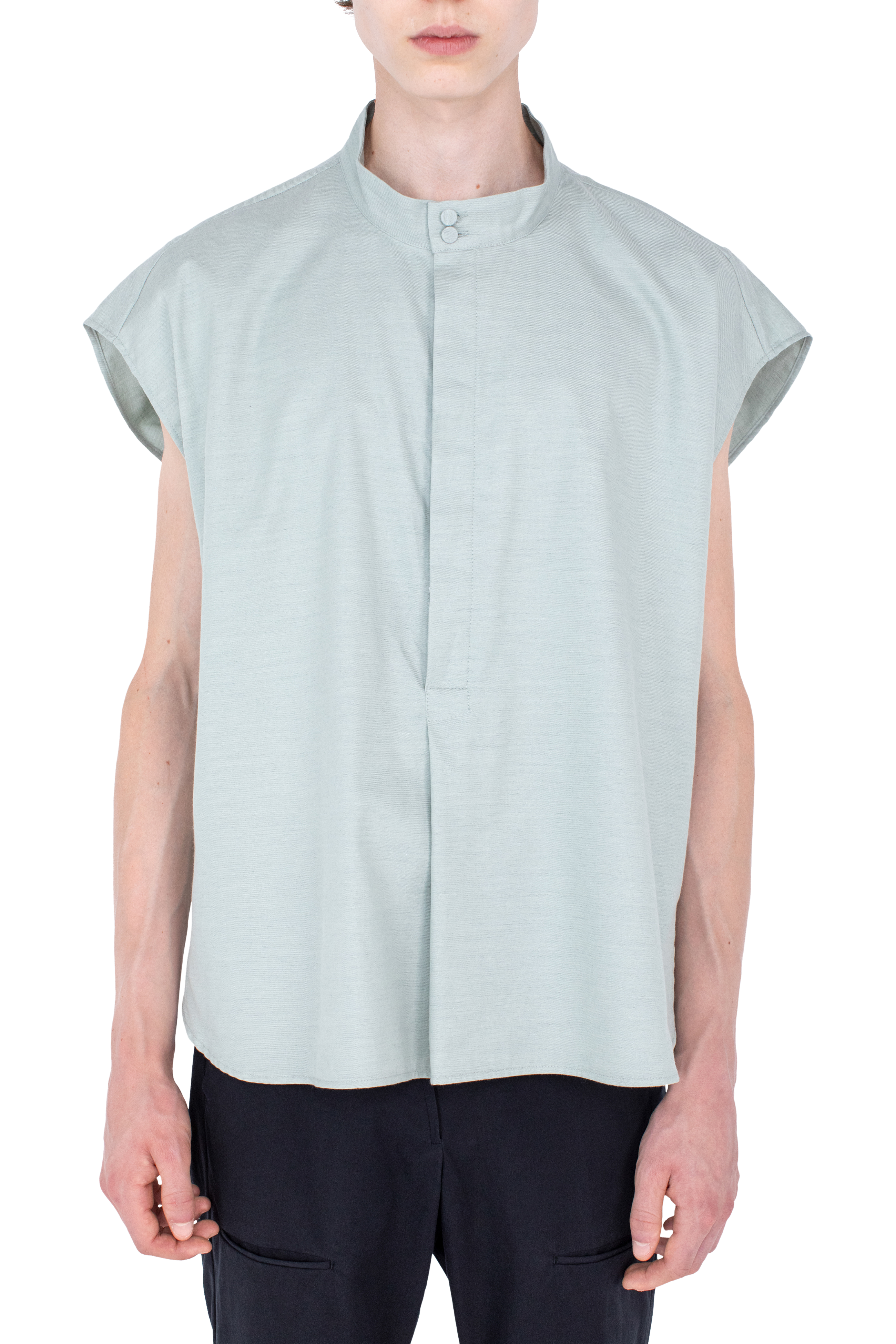 Kiko Kostadinov Shirts ONATE Sleeveless Shirt chemise sans manches vert doux