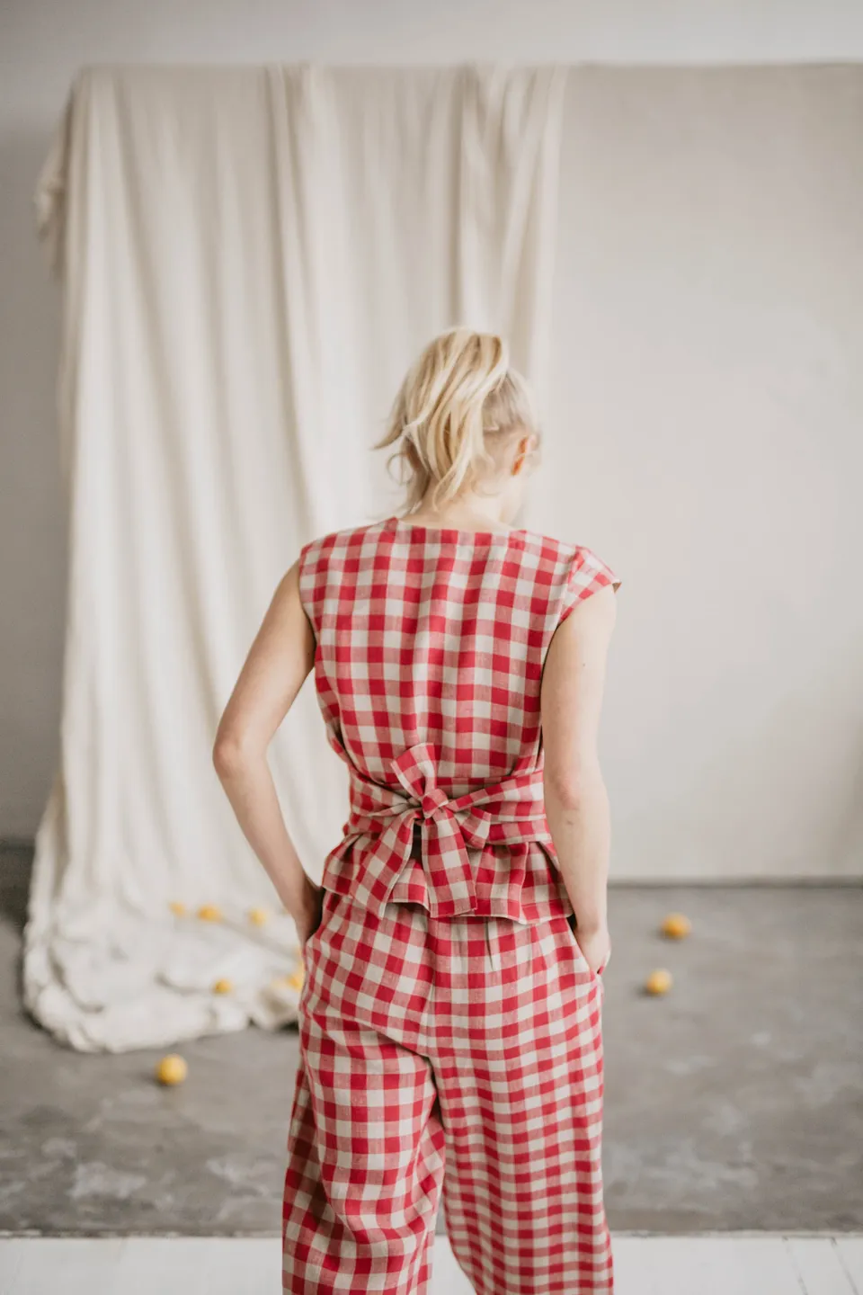 Laumė linen Linen Tops Smiltė top jaune soleil en lin