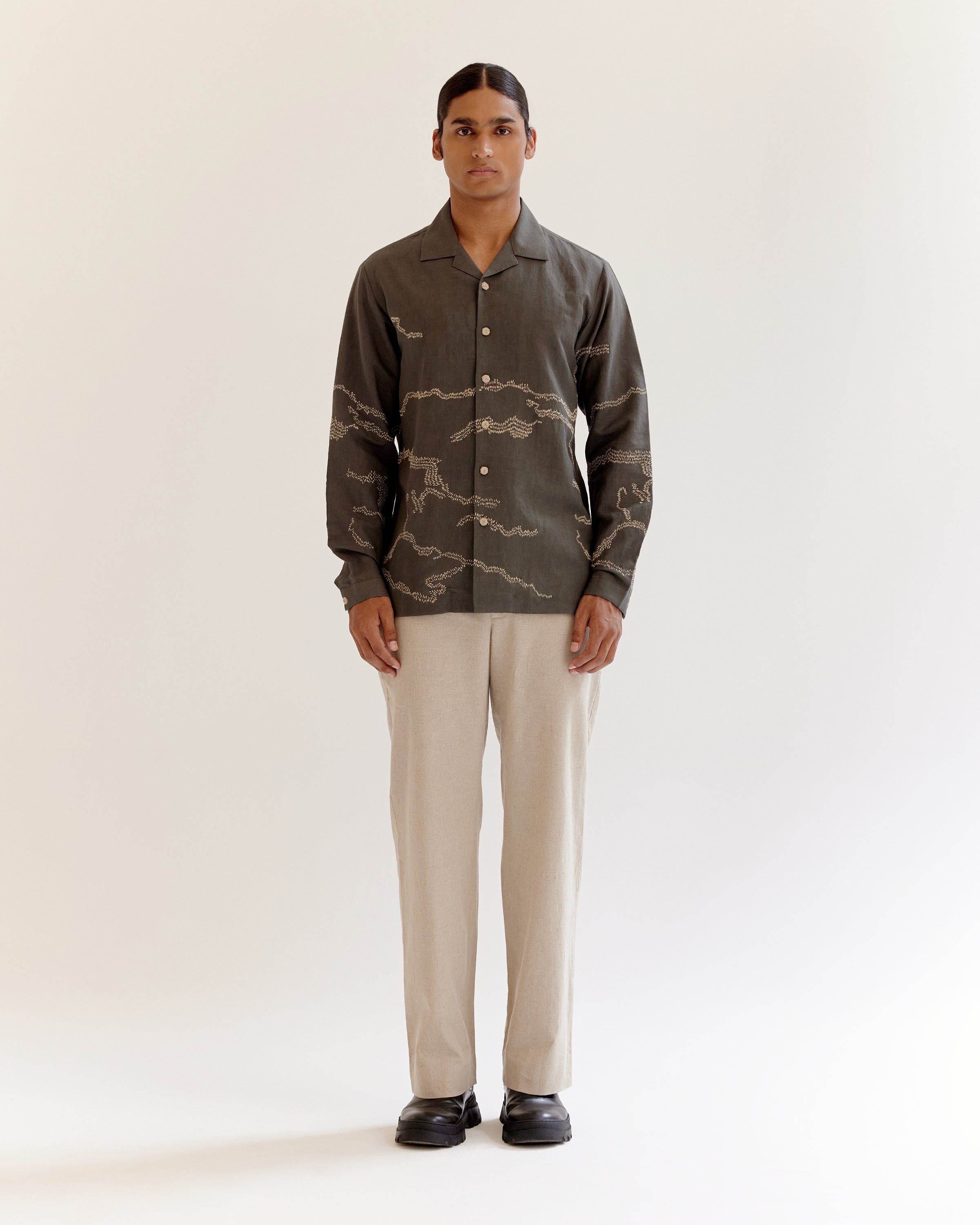 COUNTRYMADE Shirts Trail Marker Shirt chemise en lin boutons crochet