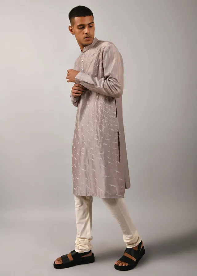 COUNTRYMADE Kurtas Shooting Star Embroidered Kurta Set ensemble kurta gris