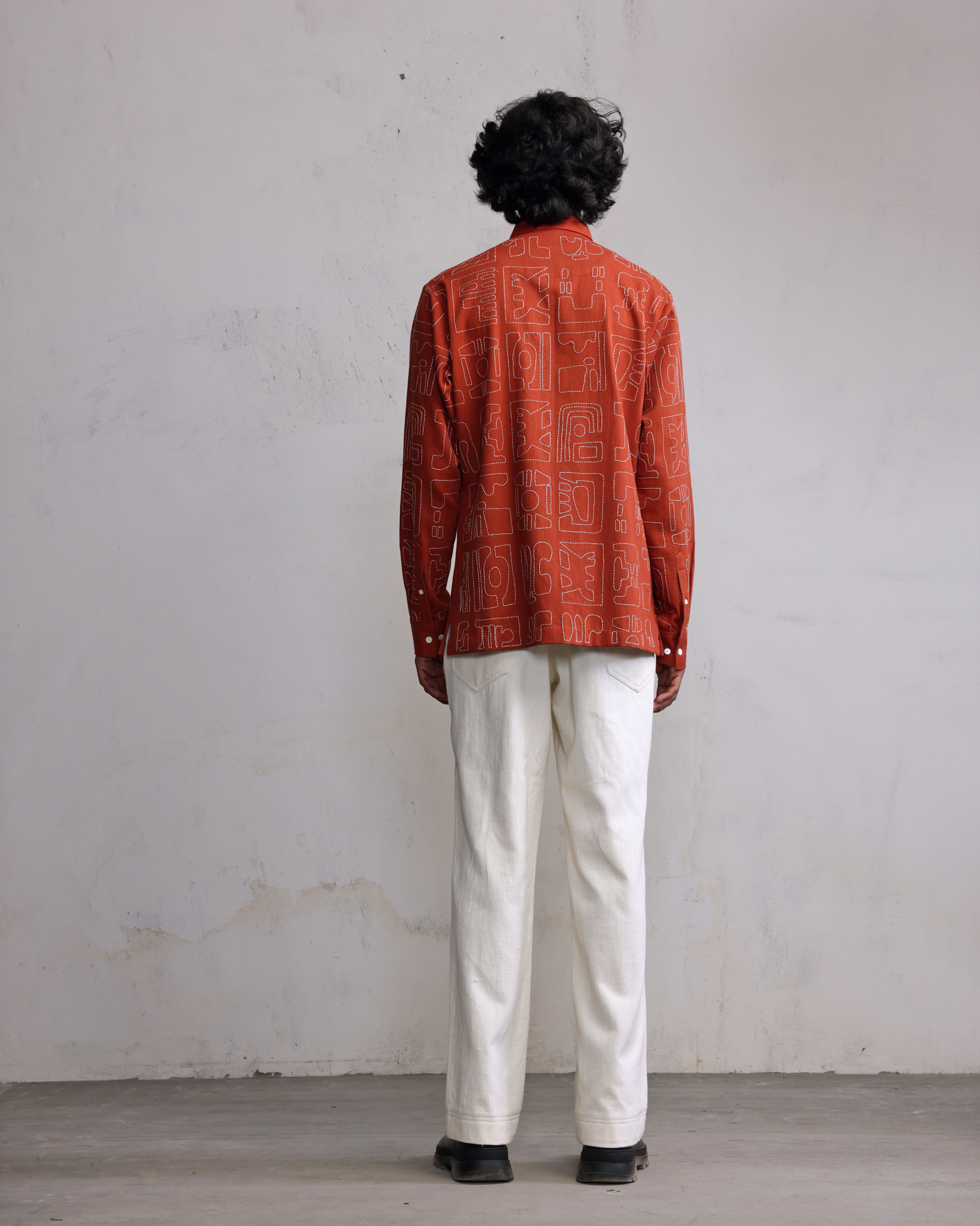 COUNTRYMADE Shirts Fossils outline over Shirt chemise brodée coupe régulière