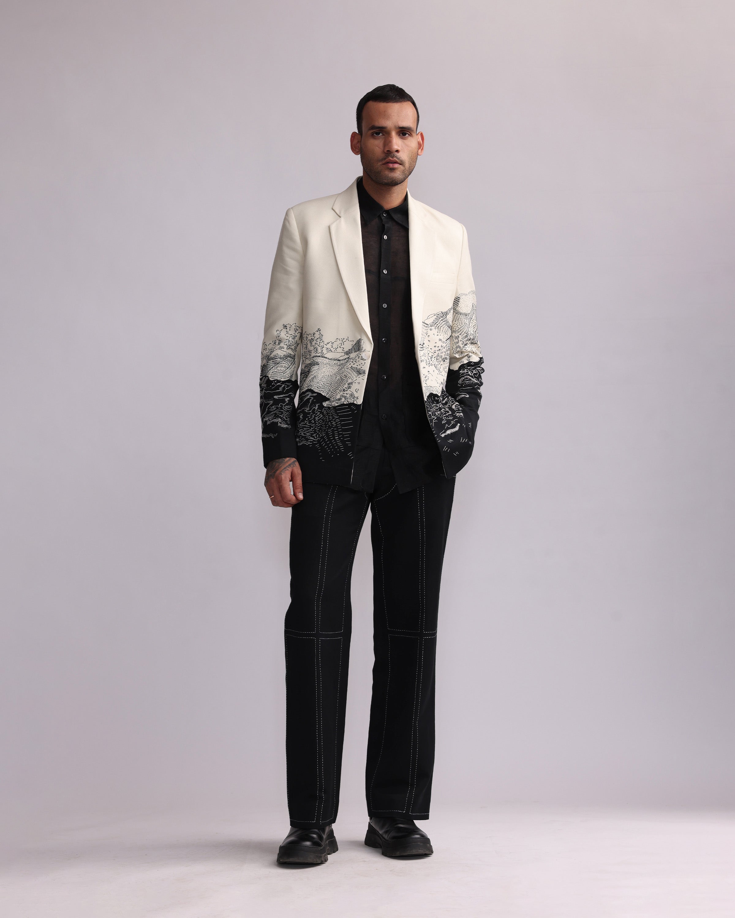 COUNTRYMADE Jackets NML LANDSCAPE SINGLE BREASTED BLAZER blazer brodé