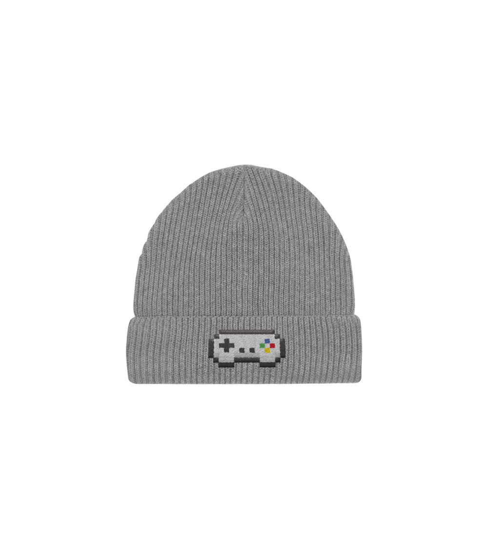Juste Un T-shirt Bonnets Manette bonnet gris chiné brodé