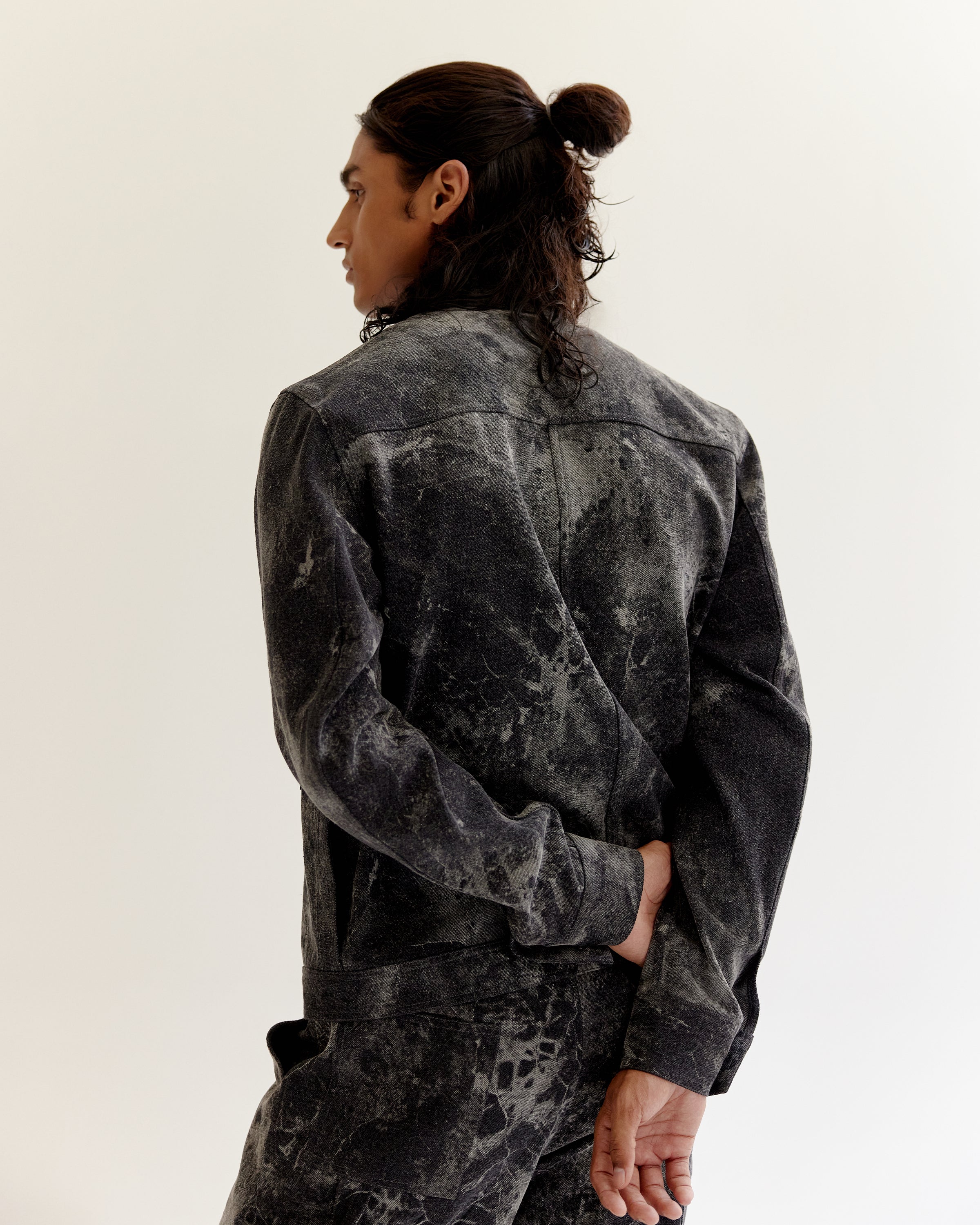 COUNTRYMADE Jackets Skin Textured Batik Denim Jacket veste denim texturée