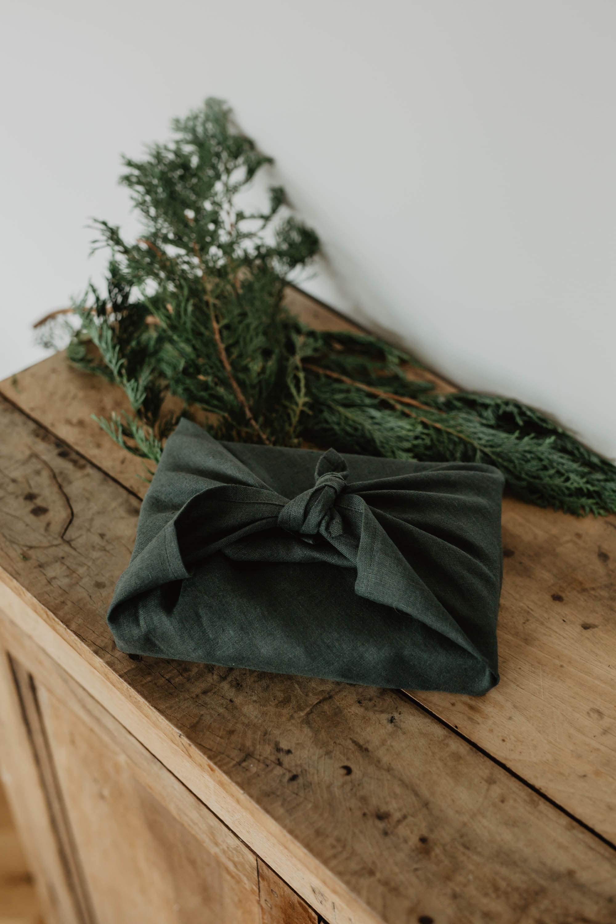 Laumė linen Christmas Linen furoshiki en lin réutilisable