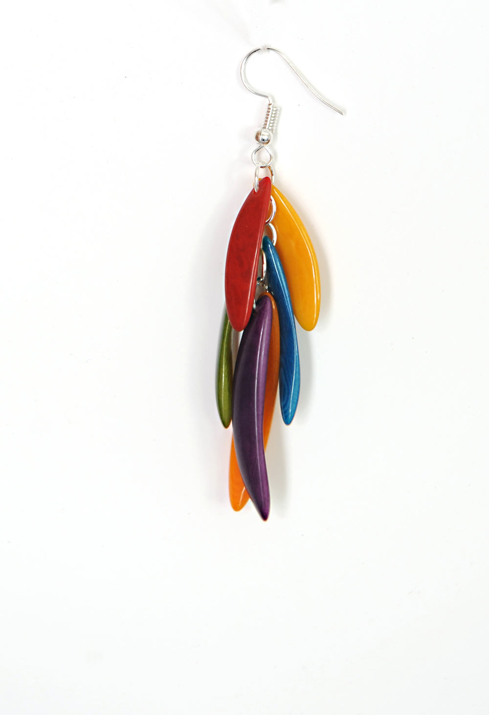 Boucles d'oreilles Pluma boucles tonalité verte en ivoire végétal