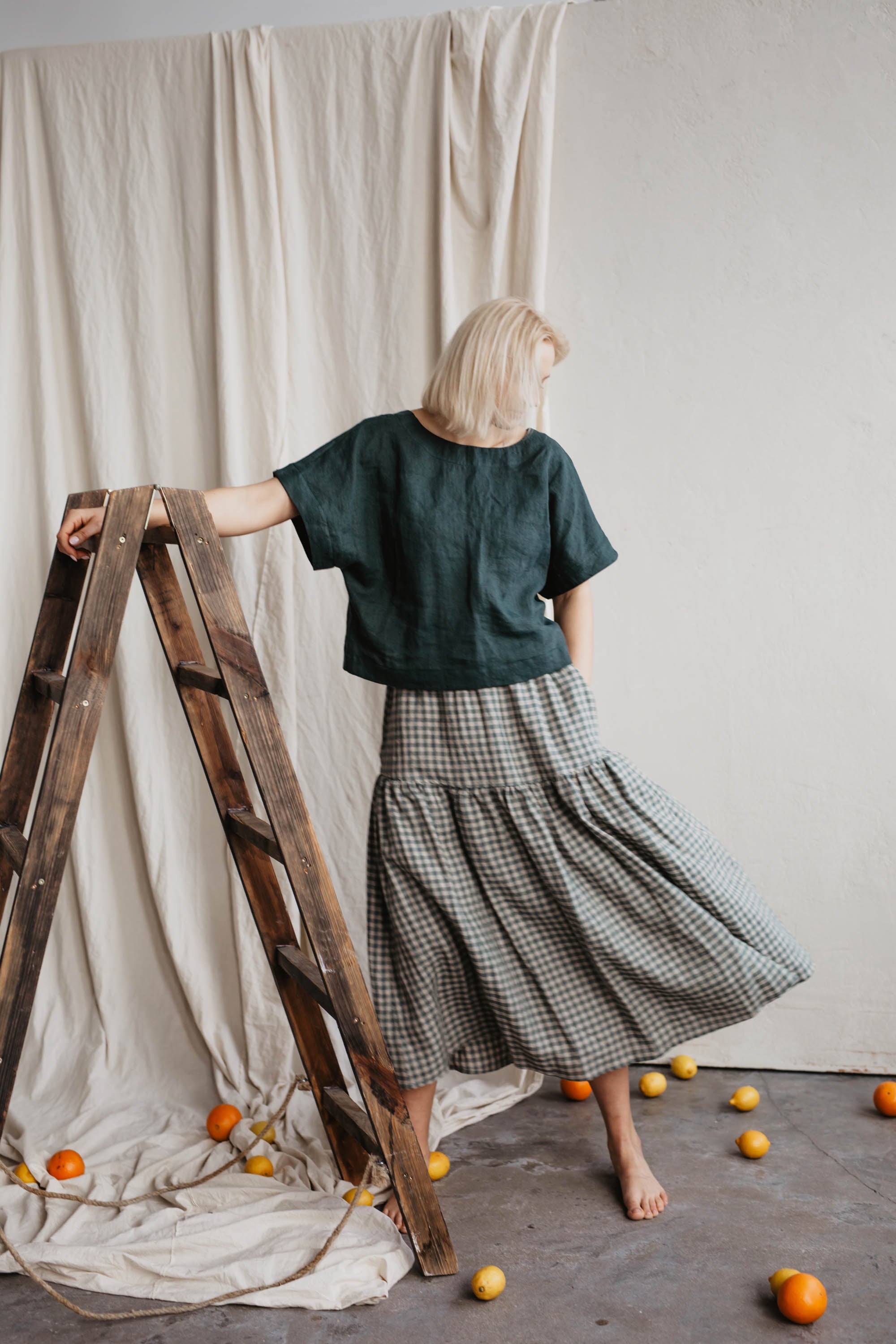 Laumė linen Linen Tops Vytė top en lin blanc crème