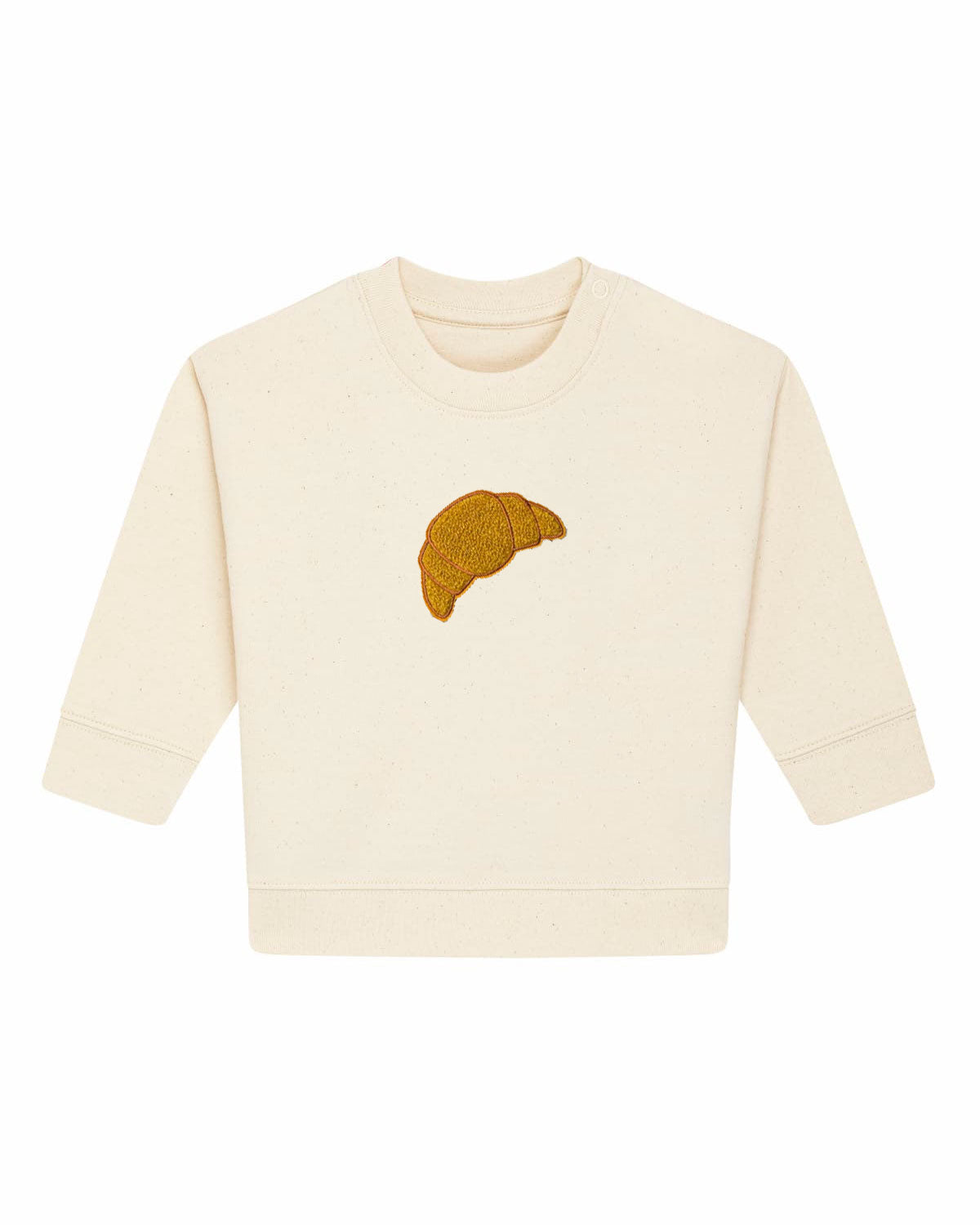 Juste Un T-shirt Bébé Sweat Brodé Bébé Croissant sweat coton bio