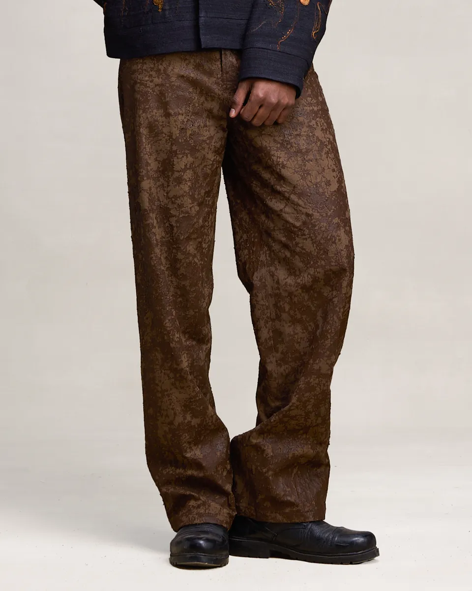 COUNTRYMADE Trousers ERODE BRONZE PANTS en denim artisanal coupe ample