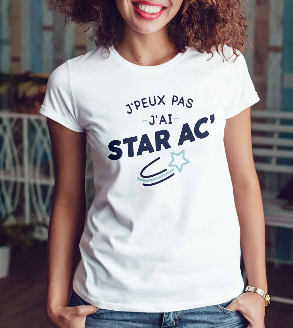 Juste Un T-shirt T-shirts Imprimés Je peux pas j'ai Star Academy T-shirt blanc
