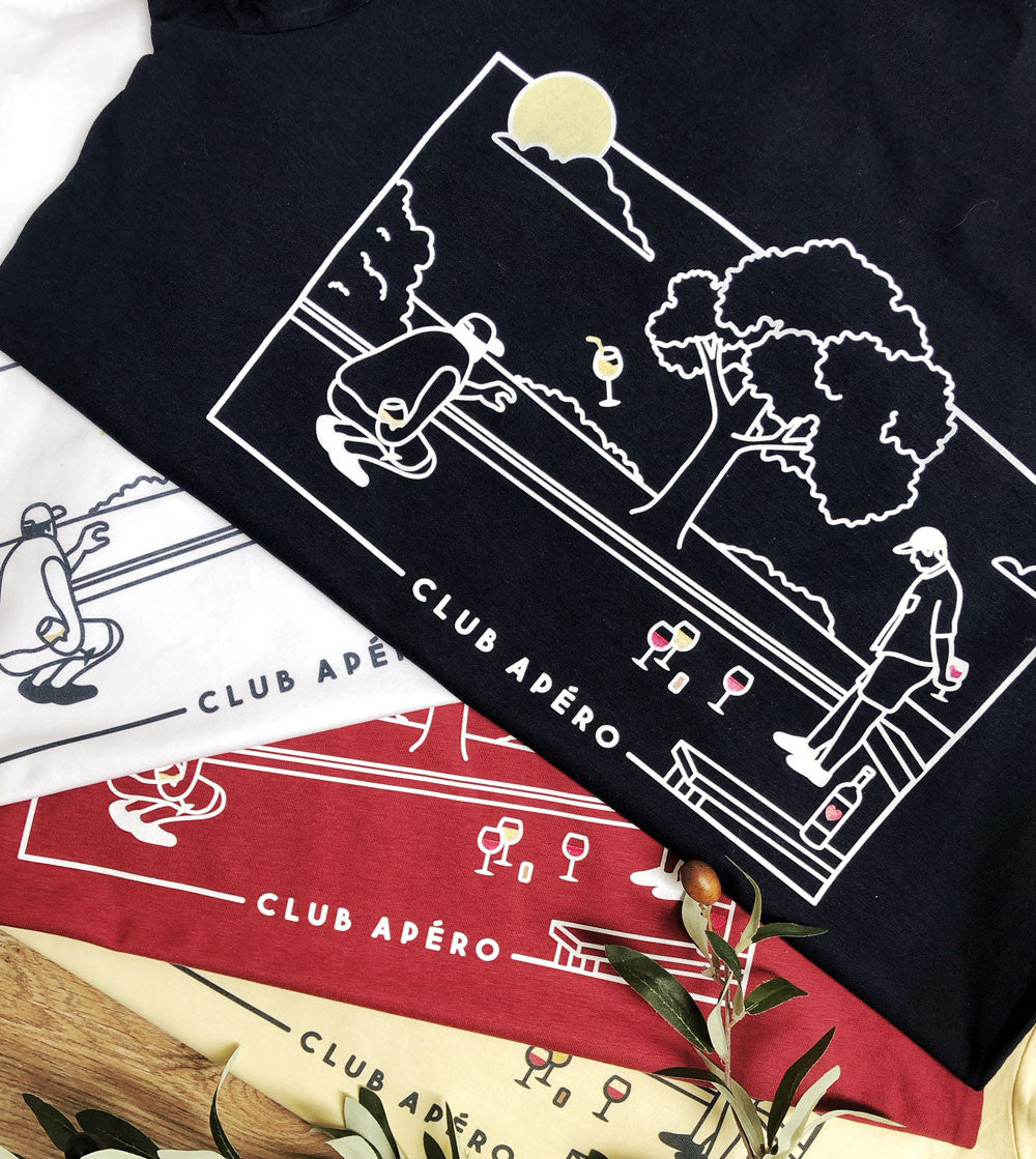 Juste Un T-shirt T-shirts Imprimés Club Apéro blanc T-shirt en coton bio