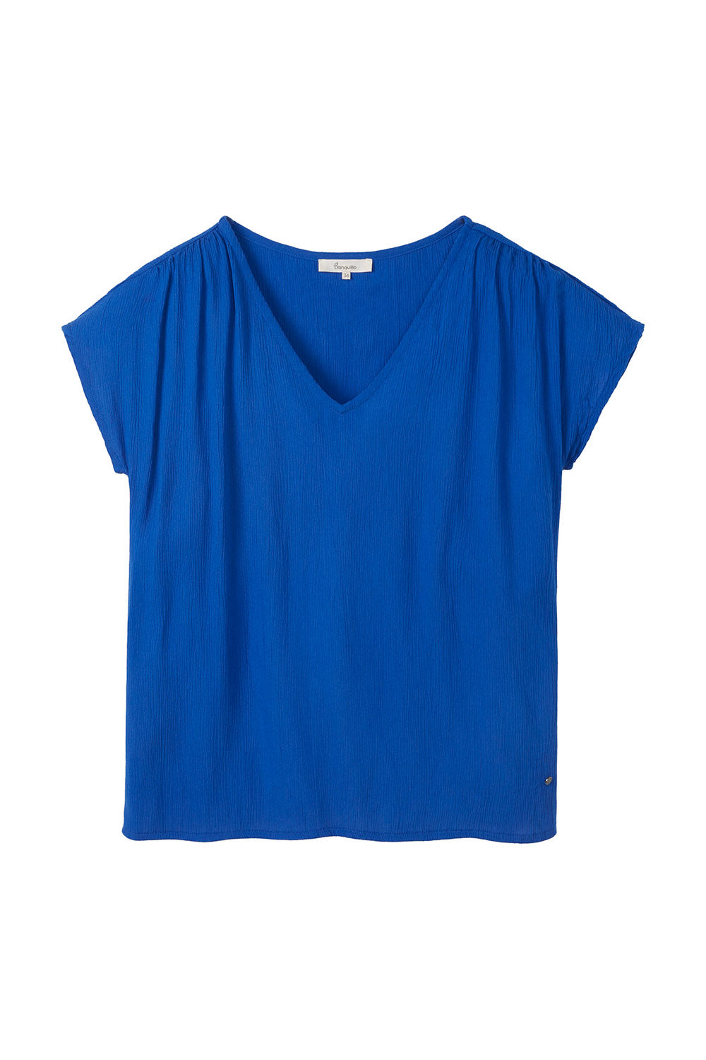 Sourire Multicolore Tops Top bleu royal en crêpe d’Ecovero 36–42 fluide