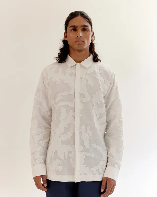 COUNTRYMADE Shirts Eroded Camo Shirt chemise en lin ivoire