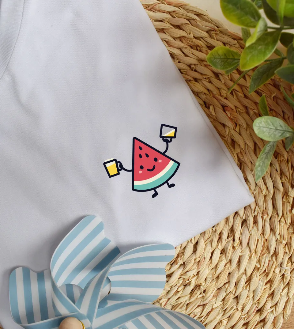 Juste Un T-shirt T-shirts Imprimés Bière Pastèque t-shirt blanc