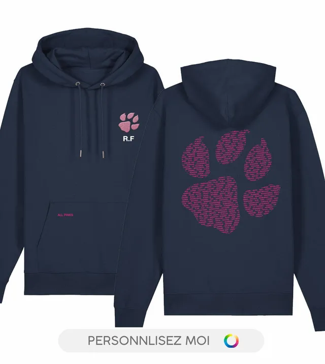 Juste Un T-shirt Personnalisation All Pinks hoodie personnalisable bleu marine