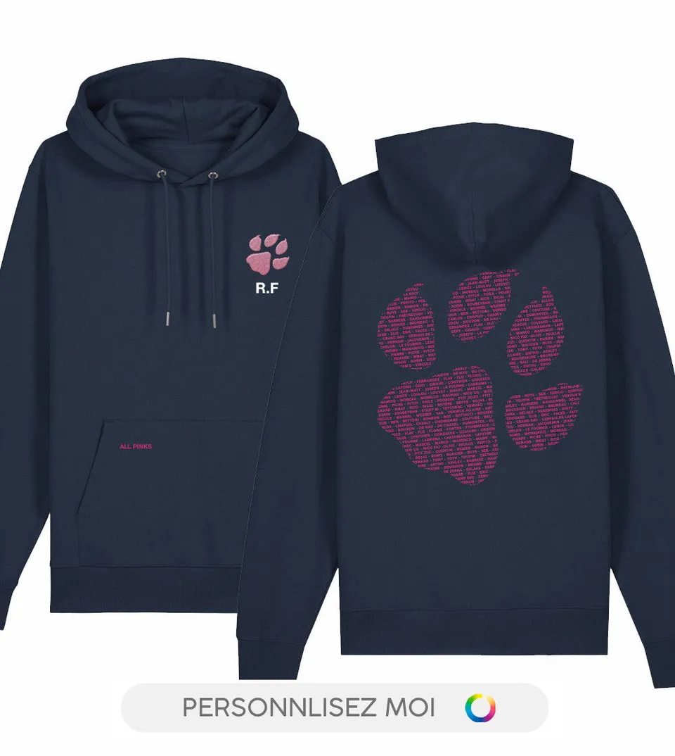 Juste Un T-shirt Personnalisation All Pinks hoodie personnalisable bleu marine