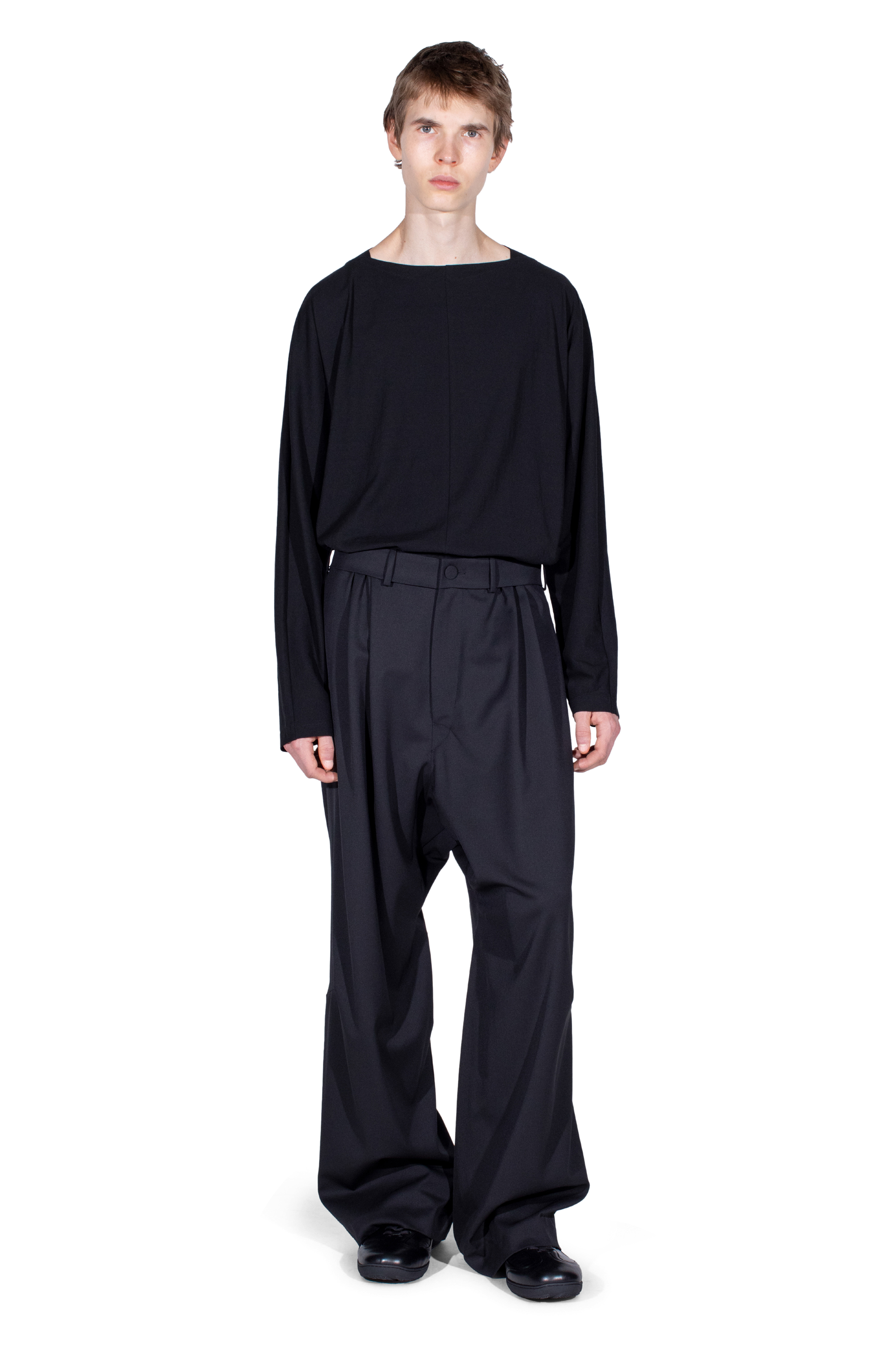 Kiko Kostadinov Bottoms HELMOND Trousers pantalon noir laine ample