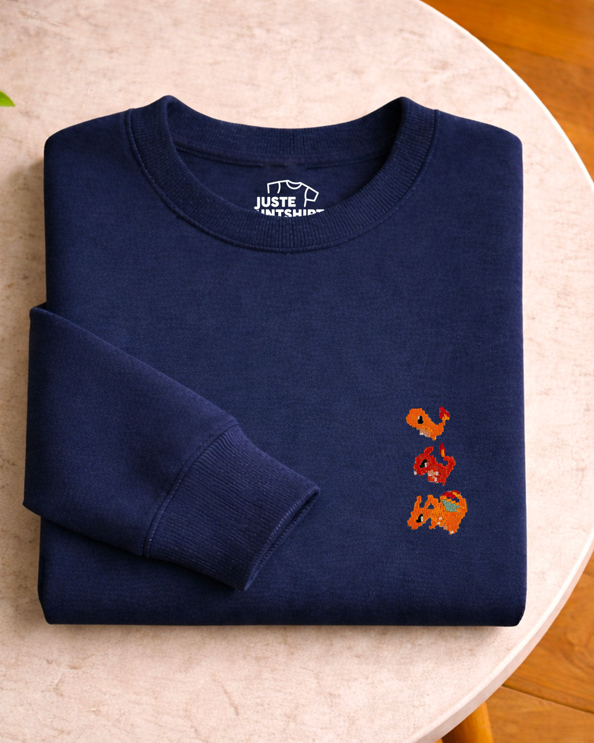 Juste Un T-shirt Sweats Brodés Salamèche sweat brodé coton biologique