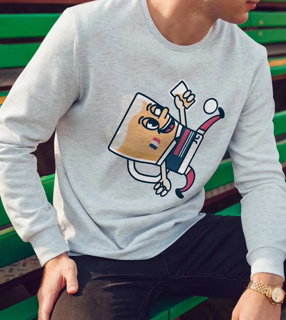 Juste Un T-shirt Sweats Imprimés Bière Feuille Ciseaux sweat imprimé chiné