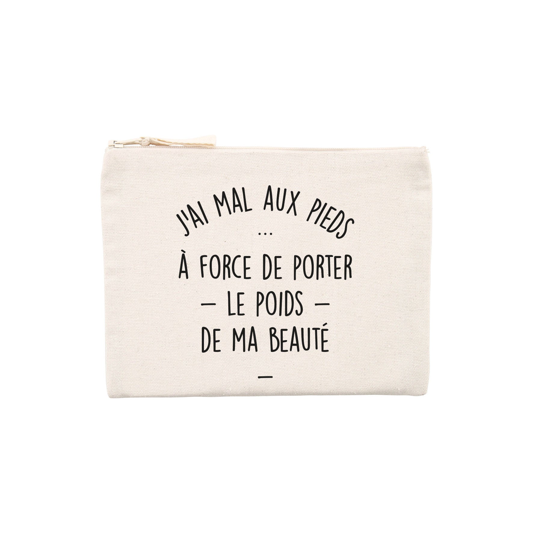 Juste Un T-shirt Pochettes Le poids de ma beauté pochette humoristique