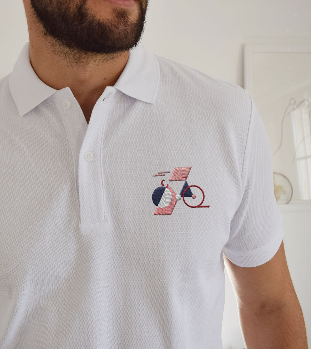 Juste Un T-shirt Polos Polo Brodé Vélo 3D polo