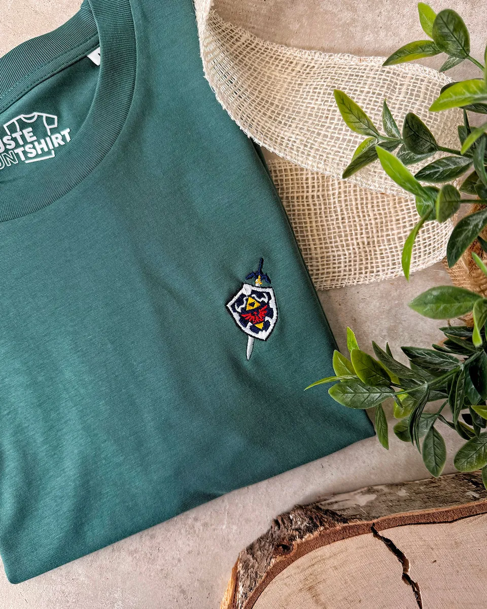 Juste Un T-shirt T-shirts Brodés Hyrule t-shirt brodé blanc